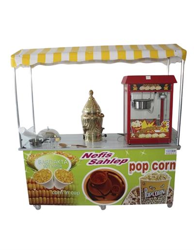 Elektrikli Sahlep Bardakta Mısır ve Mısır Patlatma Arabası 65x180 (Model Topkapı)