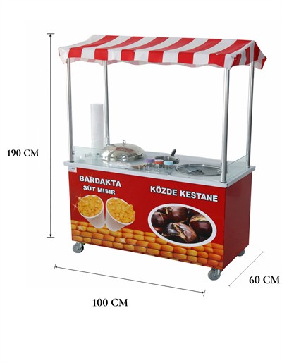 Közde Kestane ve Elektrikli Bardakta Mısır Tezgahı 60x100 (Model Boyabat)