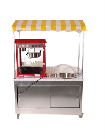 Pamuk Şeker ve Popcorn Mısır Patlatma Arabası 60x120 (Model Aydın) 