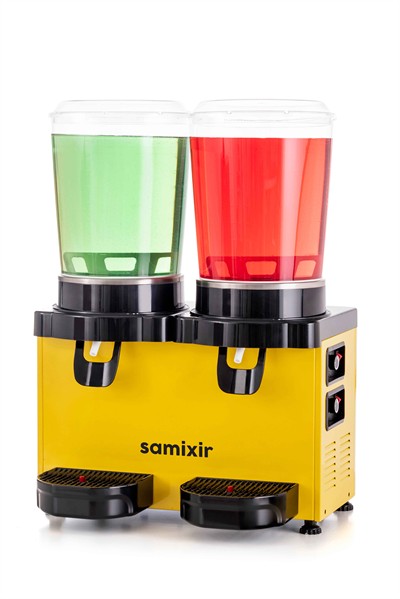 Panoramik İkili 10+10 Lt Soğuk İçecek Dispenseri Limonata Ayran Makinesi