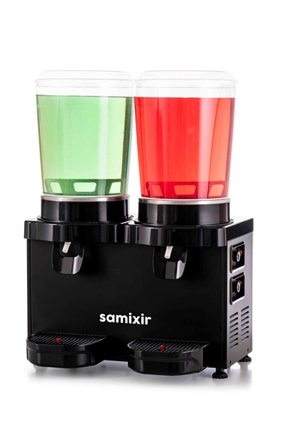 Panoramik İkili 10+10 Lt Soğuk İçecek Dispenseri Limonata Ayran Makinesi