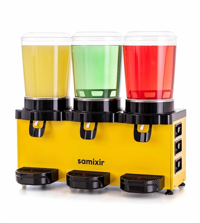 Panoramik Üçlü 10+10+10 Soğuk İçecek Dispenseri Limonata Ayran ve Şerbet Makinesi