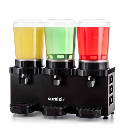Panoramik Üçlü 10+10+10 Soğuk İçecek Dispenseri Limonata Ayran ve Şerbet Makinesi