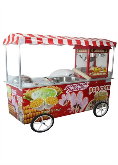 Popcorn Pamuk Şeker ve Bardakta Mısır Arabası 65x180 (Model Marmaris)