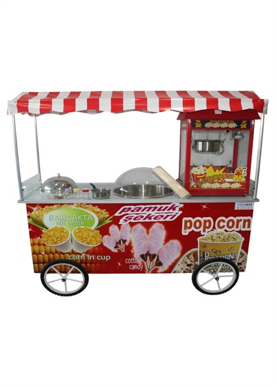 Popcorn Pamuk Şeker ve Bardakta Mısır Arabası 65x180 (Model Marmaris)