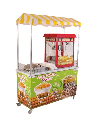 Popcorn Patlamış Mısır ve Bardakta Mısır Arabası Elektrikli 60x120 (Model Ankara) 
