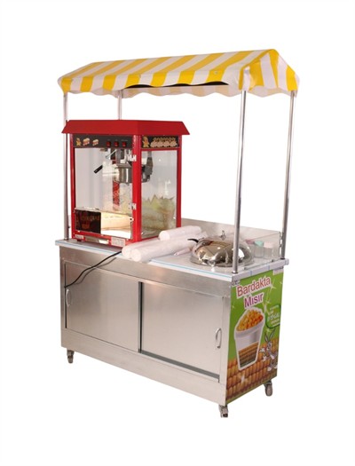 Popcorn Patlamış Mısır ve Bardakta Mısır Arabası Elektrikli 60x120 (Model Ankara) 