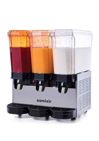 Triple Klasik Fıskiyeli ve Fıskiyeli Karıştırıcılı Soğuk İçecek Dispenseri, 20+20+20 L