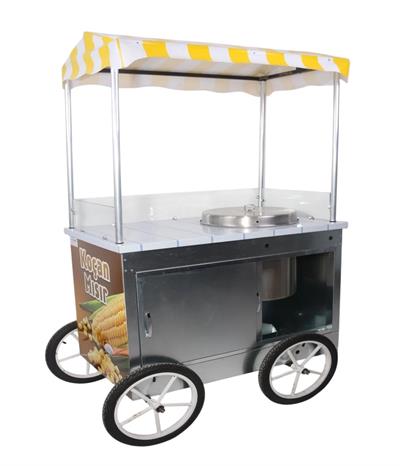 Tüplü Koçan Mısır Arabası 40 cm Büyük Kazanlı Tekerlekli 60x100 (Model İspir)