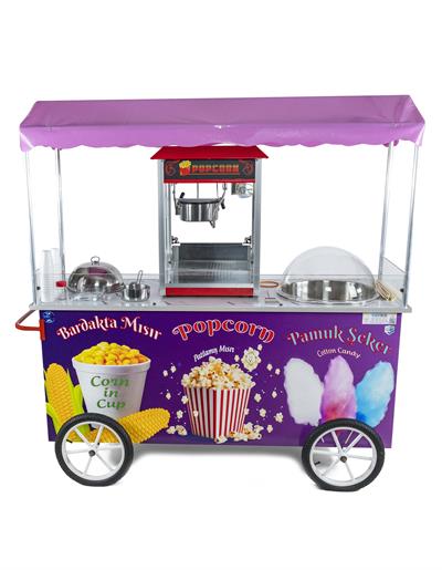 Pamuk Şeker, Popcorn ve Bardakta Mısır Arabası 65x180 (Model Trabzon)
