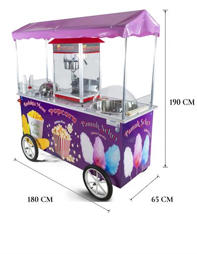 Pamuk Şeker, Popcorn ve Bardakta Mısır Arabası 65x180 (Model Trabzon)