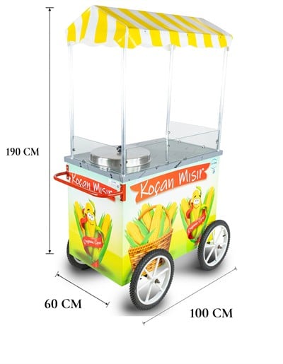 Tüplü Süt Mısır Koçan Mısır Arabası 60X100 50 lt Kazan (Model Tunceli)