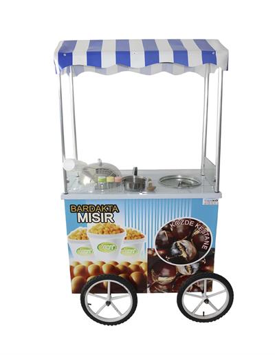 Tüplü Tekerlekli Bardakta Mısır ve Közde Kestane Arabası 60x100 (Model Çankırı)