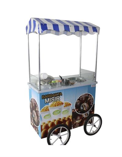 Tüplü Tekerlekli Bardakta Mısır ve Közde Kestane Arabası 60x100 (Model Çankırı)