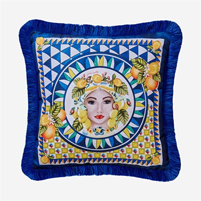 Portofıno Lacivert Yüz Desenli Yastık 45*45 Cm CAT4P4343BL