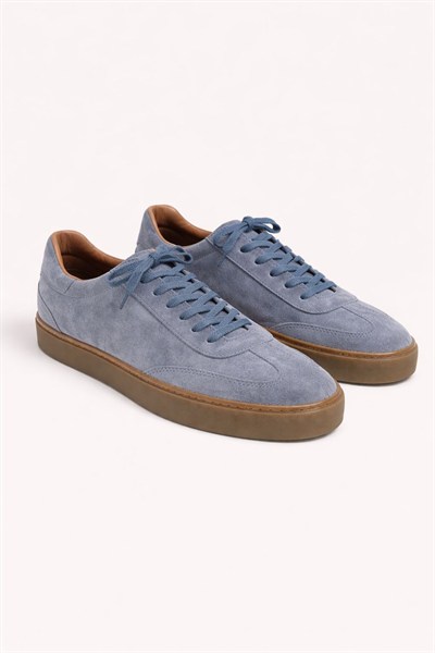 Bruno Erkek Hakiki Deri Süet Sneaker - Gri Günlük Casual Ayakkabı