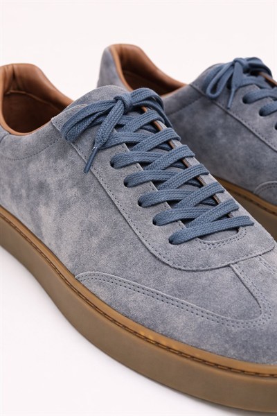 Bruno Erkek Hakiki Deri Süet Sneaker - Gri Günlük Casual Ayakkabı