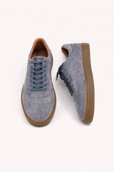 Bruno Erkek Hakiki Deri Süet Sneaker - Gri Günlük Casual Ayakkabı