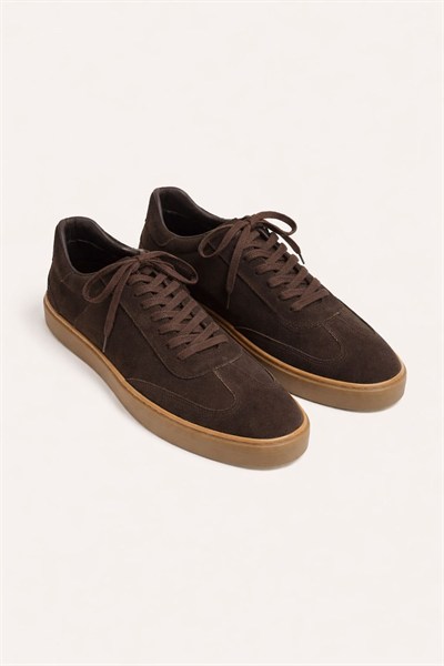 Bruno Erkek Hakiki Deri Süet Sneaker - Kahverengi Günlük Casual Ayakkabı