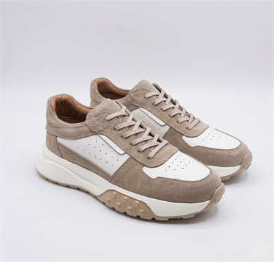 Erkek Bej Süet Hakiki Deri Casual Günlük Sneaker EVA Taban Ayakkabı – Gardi