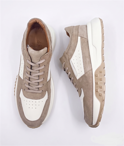 Erkek Bej Süet Hakiki Deri Casual Günlük Sneaker EVA Taban Ayakkabı – Gardi