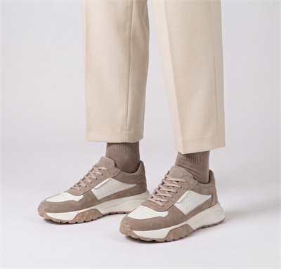 Erkek Bej Süet Hakiki Deri Casual Günlük Sneaker EVA Taban Ayakkabı – Gardi
