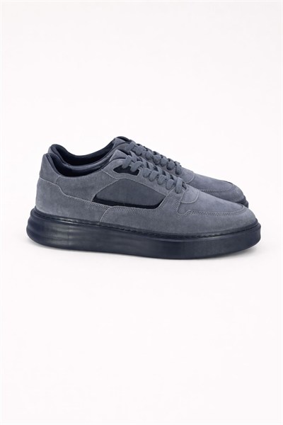 Kyoto Erkek Hakiki Deri Süet Sneaker – Antrasit Kalın EVA Taban Günlük Ayakkabı