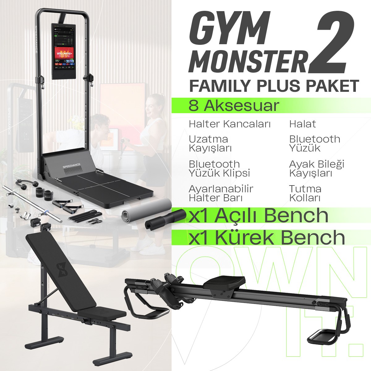 FitnessMusicCD 25枚 まとめ売り Gym Monster 2 Family Plus (Açı Ayarlı Bench ve Kürek Bench)
