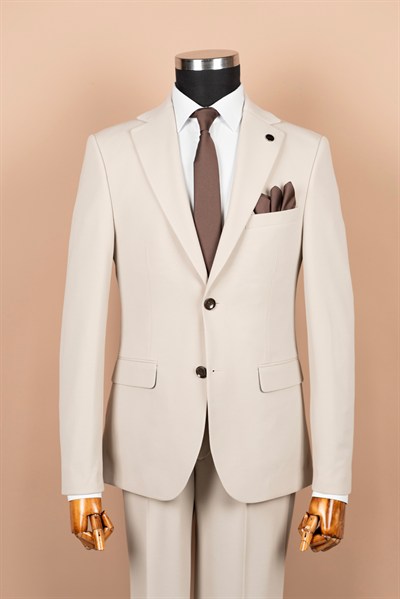 İkili Takım Elbise Bej