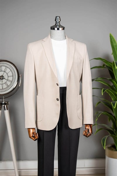 Spor Ceket Açık Bej