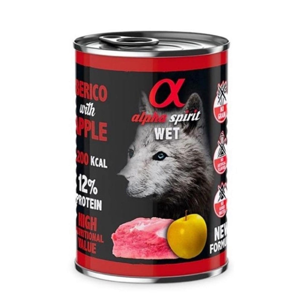 Alpha Spirit Yetişkin Köpek Konservesi Domuzlu Elmalı 400 gr