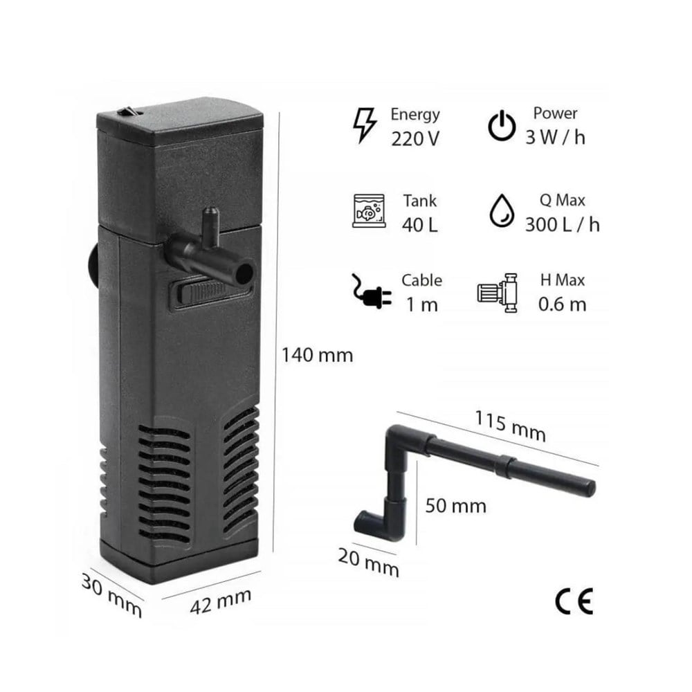 Atlantik 600F Işıklı Akvaryum İç Filtre
