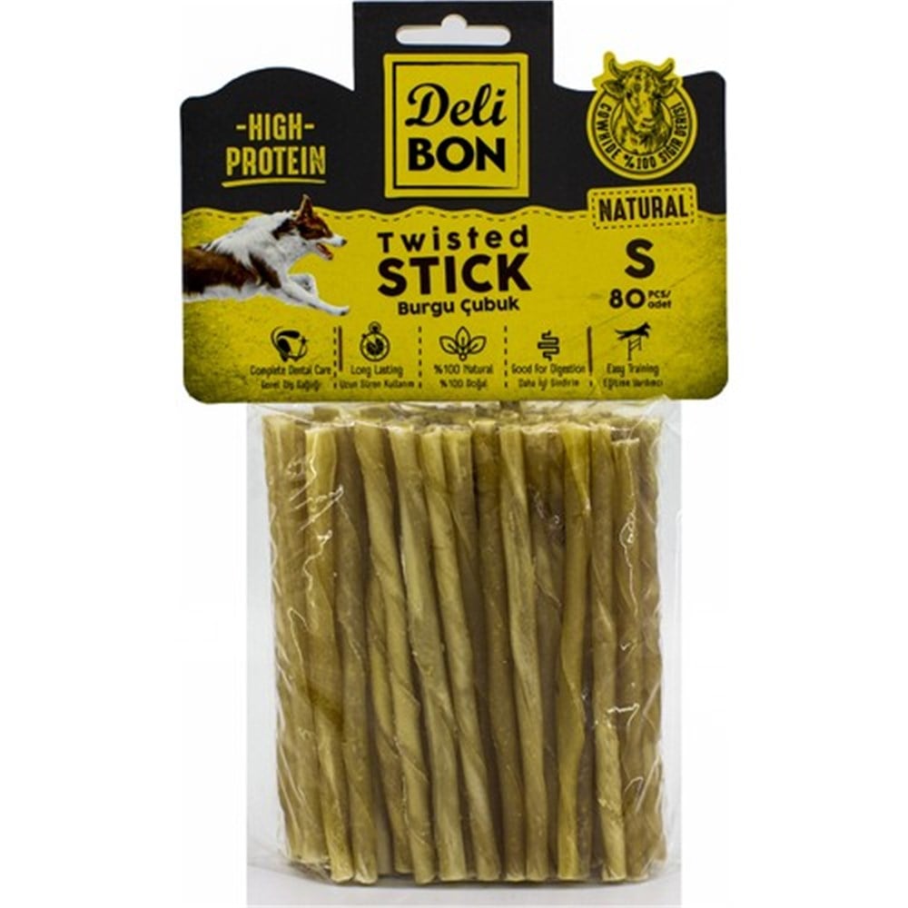 DELİBON DERİ BURGU ÇUBUK İNCE BOY 80Lİ PAKET NATUREL İNCEX80AD.