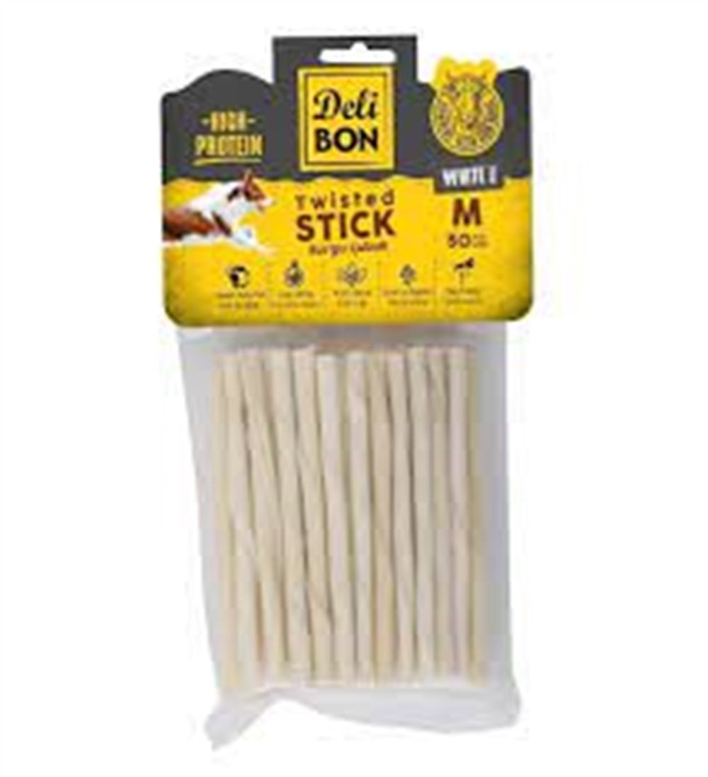 DELİBON DERİ BURGU ÇUBUK ORTA BOY 50Lİ PAKET BEYAZ KALINX50AD.