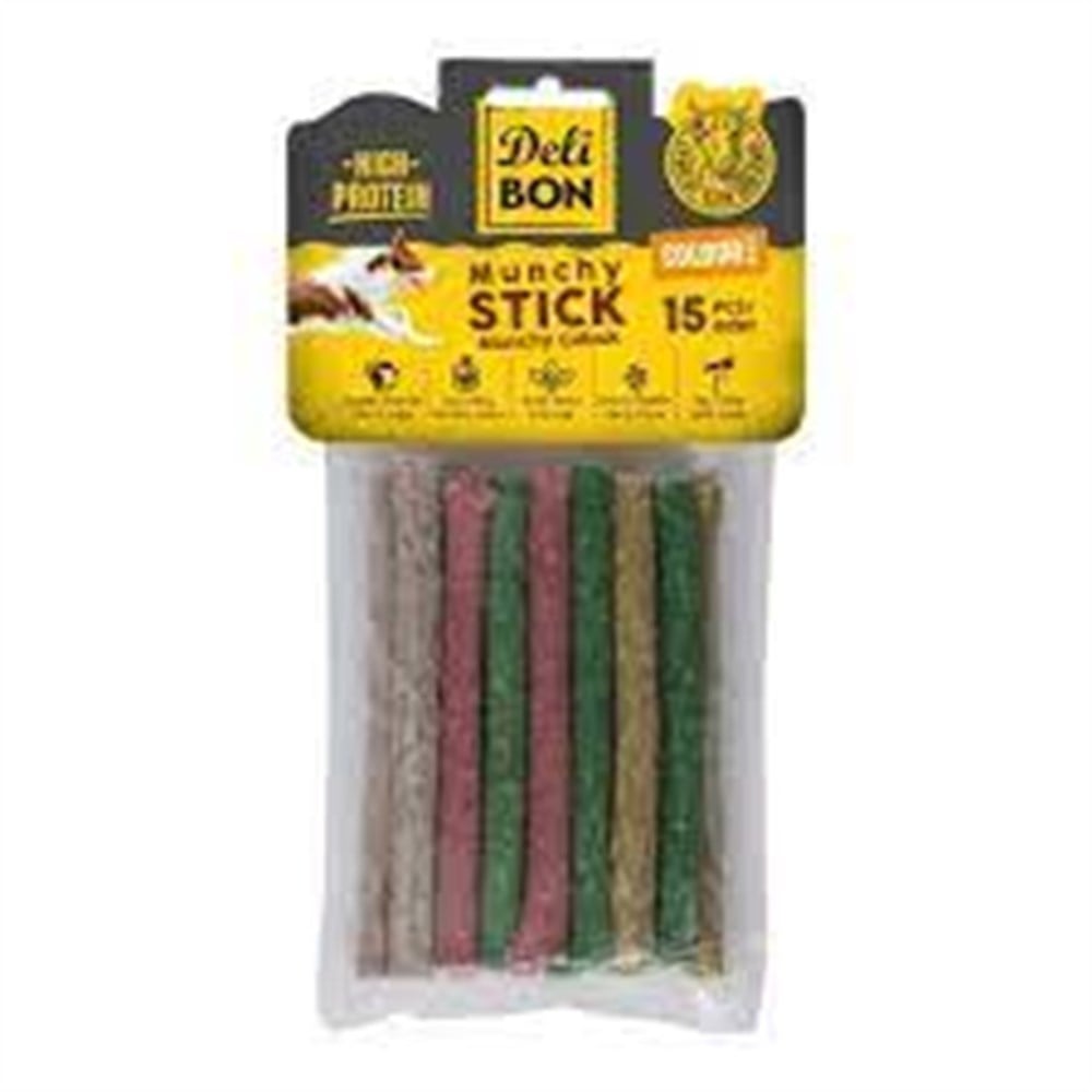 DELİBON DERİ MUNCHY ÇUBUK ORTA BOY 15Lİ PAKET KARIŞIK RENK KALINX15AD.