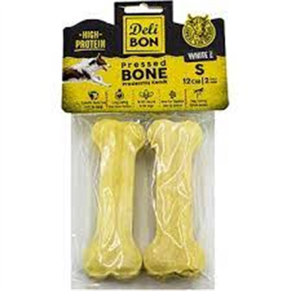 DELİBON DERİ PRES KEMİK 12CM S BOY 2Lİ PAKET BEYAZ 12CMX2AD.
