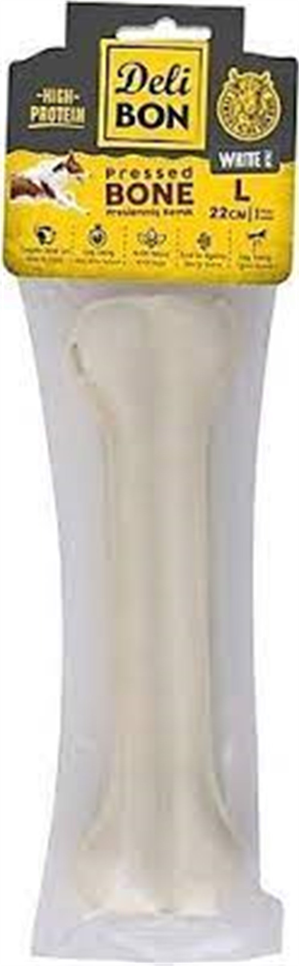 DELİBON DERİ PRES KEMİK 22CM M BOY 1Lİ PAKET BEYAZ 22CMX1AD.
