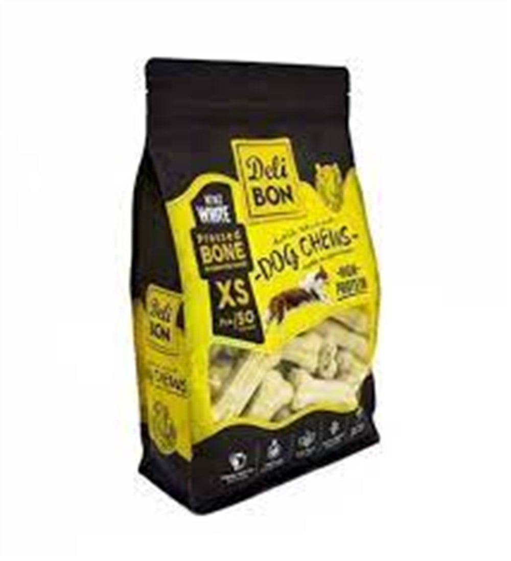 DELİBON DERİ PRES KEMİK 7CM XS BOY 50Lİ TORBA NATUREL 7CMX50AD.