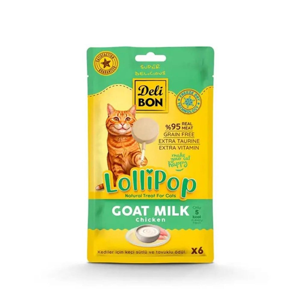 Delibon Keçi Sütlü Lolipop Kedi Ödül Maması 6 lı