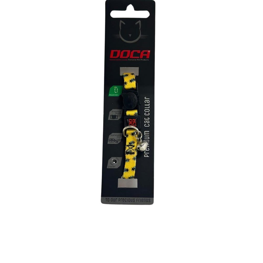 Doca Premium Bee Desenli Kedi Boyun Tasması 1,2 x 18-38 Cm