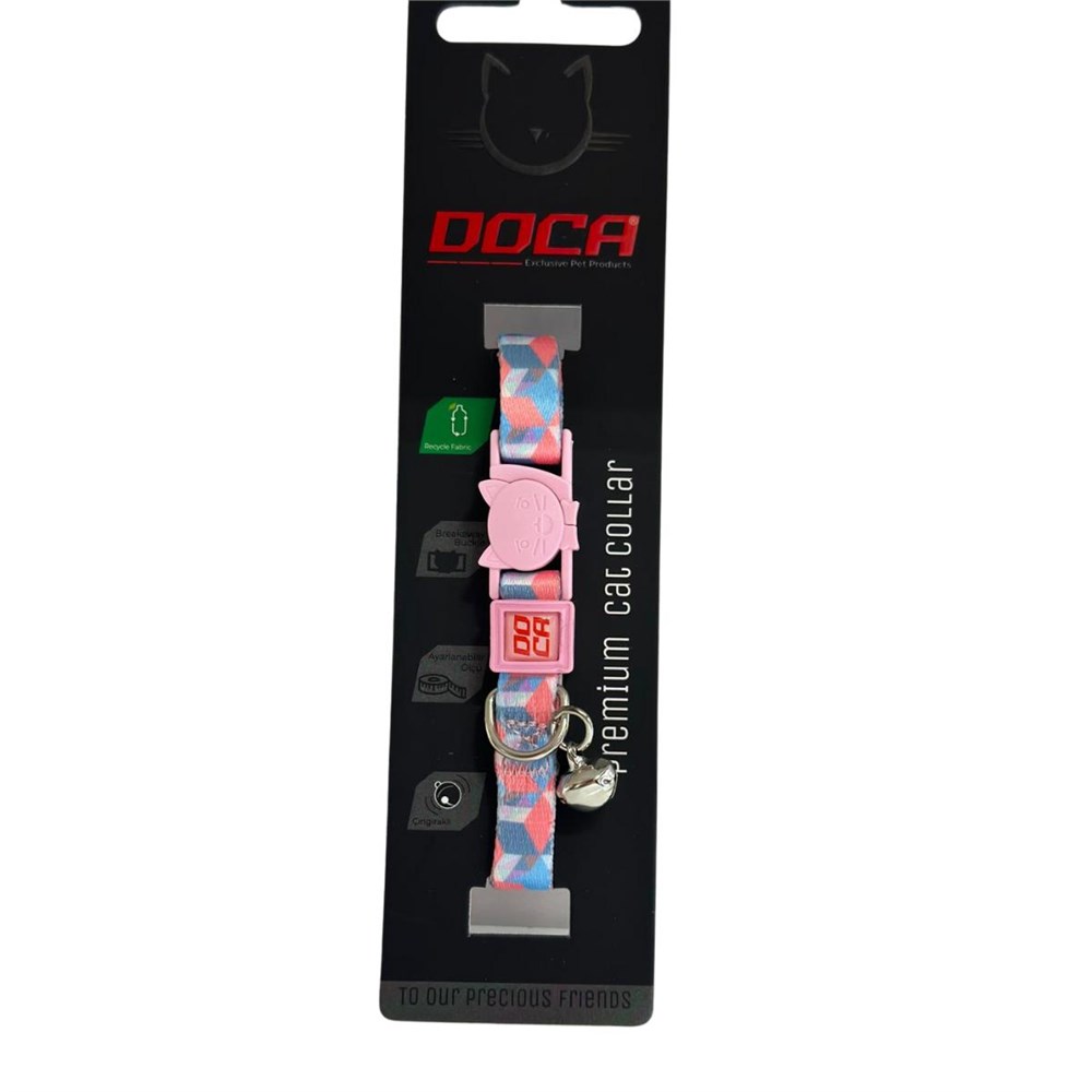 Doca Premium Cube Desenli Kedi Boyun Tasması 1,2 x 18-3 Cm