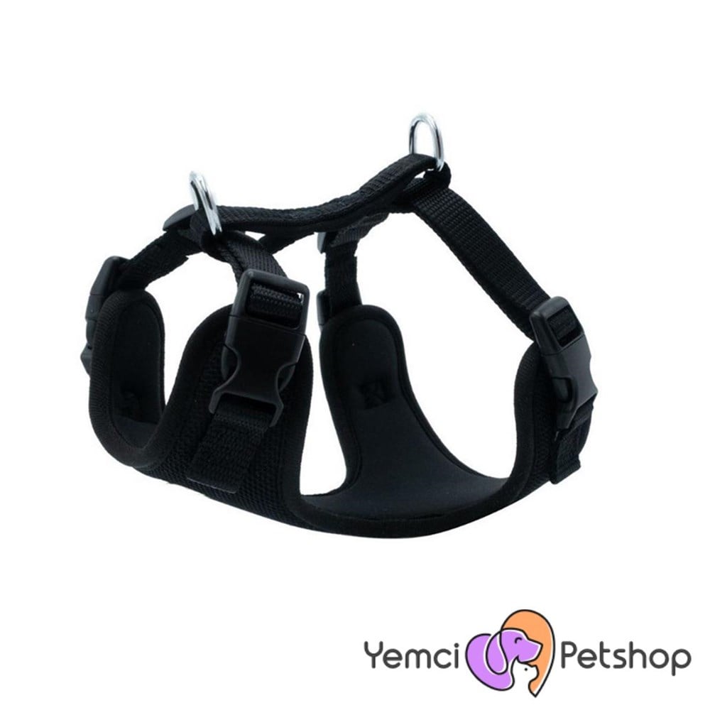 DOGGİE HAVALI DOKUMA GÖĞÜS TASMASI SİYAH 2X55-65CM