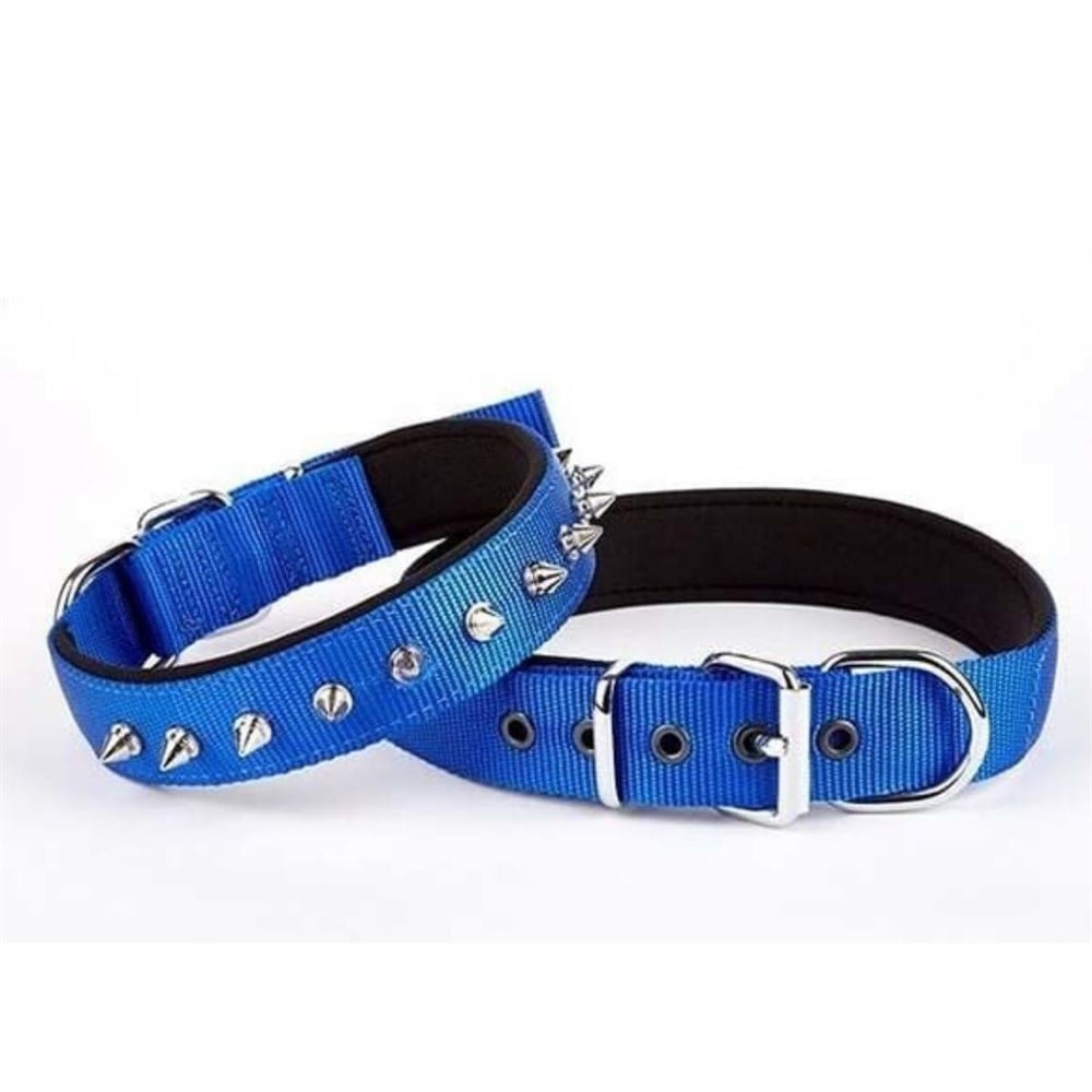 DOGGİE KONFOR DOKUMA ÇİVİLİ BOYUN TASMASI ROYALMAVİ 3X42-50CM