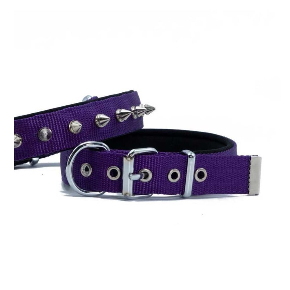 DOGGİE KONFOR DOKUMA ÇİVİLİ BOYUN TASMASI MOR 2,5X42-50CM