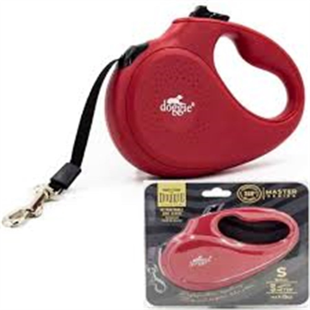 DOGGİE OTOMATİK UZATMA TASMASI MASTER SERİ KIRMIZI 15KG/5MT