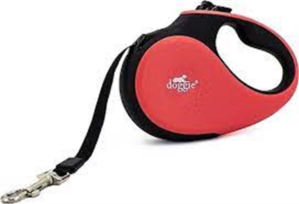 DOGGİE OTOMATİK UZATMA TASMASI MASTER SERİ KIRMIZI 25KG/5MT