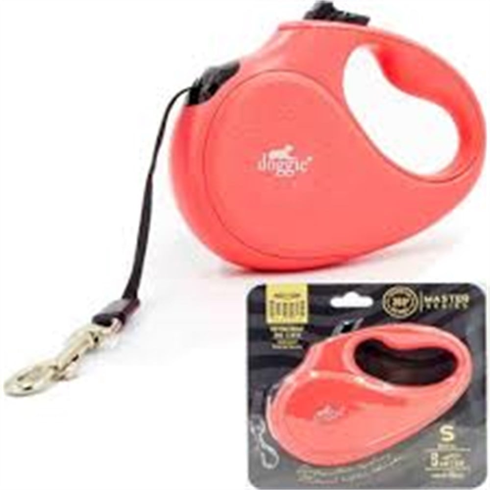DOGGİE OTOMATİK UZATMA TASMASI MASTER SERİ PEMBE 12KG/3MT