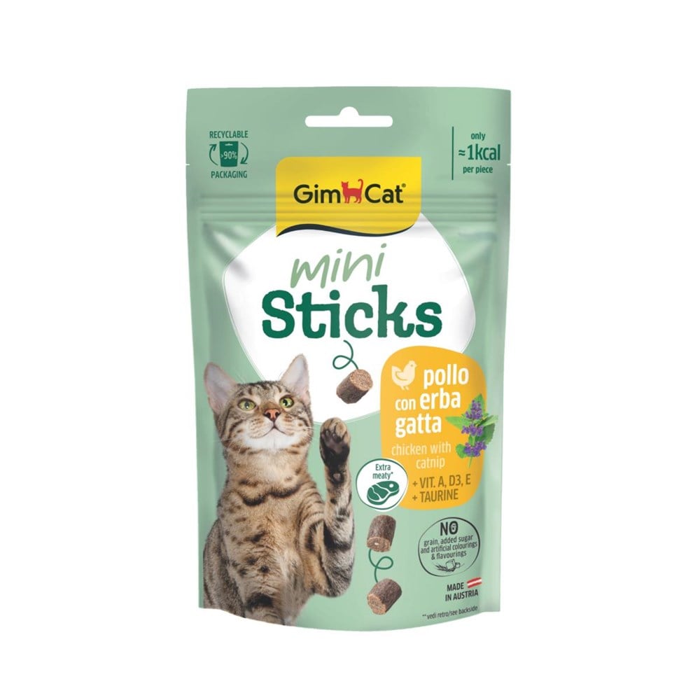 Gimcat Gimcat Mini Sticks Kedi Otlu&Tavuklu Ödül Çubukları 50gr En Ucuz Fiyatları ve Özellikleri