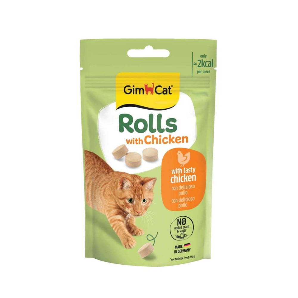 Gimcat Rolls with Chicken (Tavuklu) Kedi Ödül Tableti 50 gr
