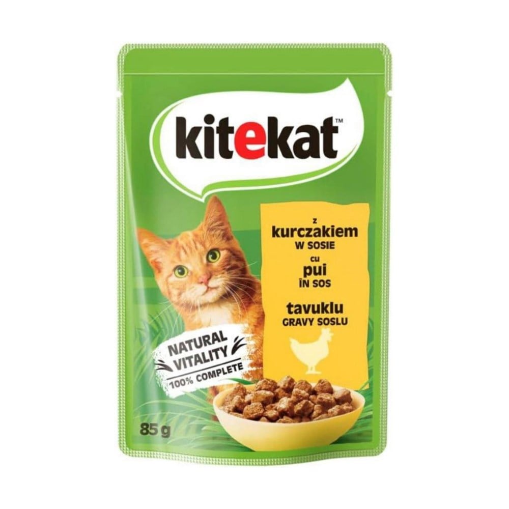 Kitekat Gravy Sos İçinde Tavuklu Yetişkin Kedi Konservesi 85gr